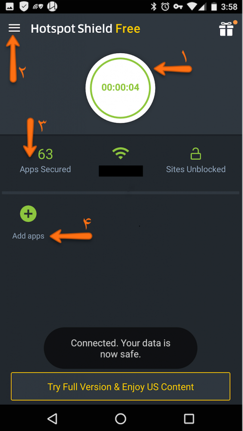 hotspotshield-guide-android-options